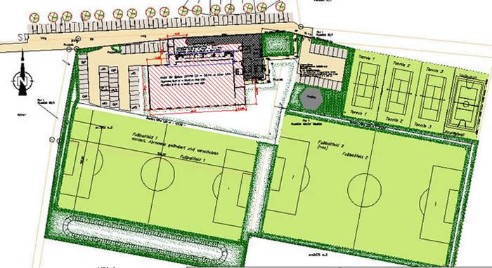 Sporthalle Ebendorf, Umbau des Vereinsheimes und Neubau einer Halle für Ballsportarten